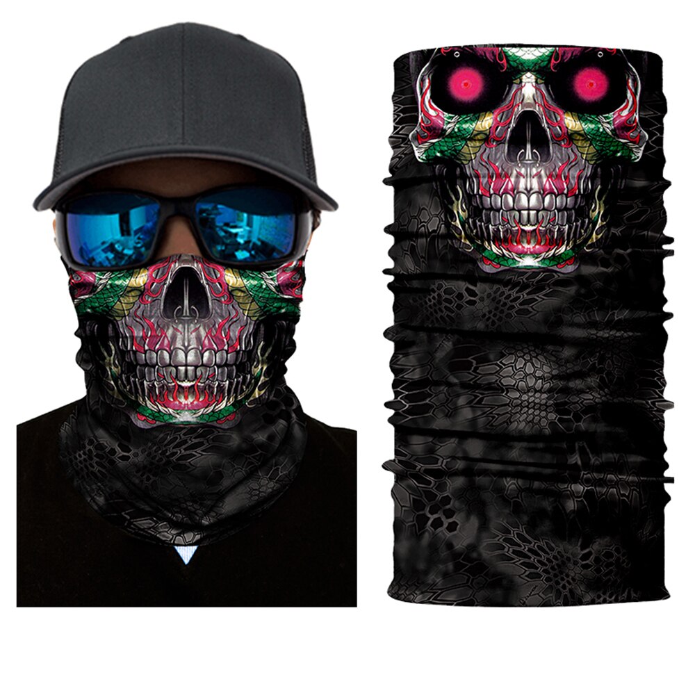 Máscara facial de pasamontañas de Motocross de JAER, gorro de secado rápido de calavera 3D para bicicleta, gorras deportivas, máscara facial lavable para motocicleta: Model 1