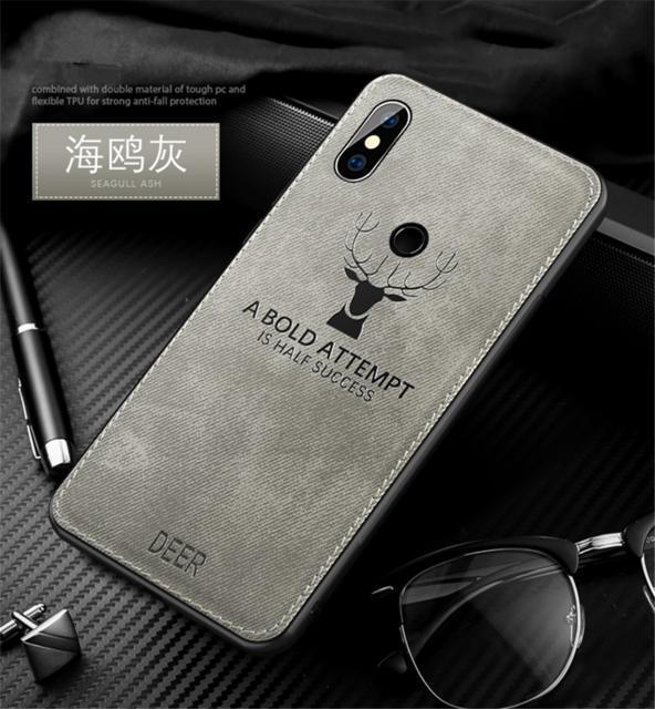 Funda de ciervo con textura de tela magnética para Xiaomi Mi 11 10 10T 10S 9SE Redmi Note 9 8 7 Pro K20 K40 funda trasera suave de TPU con imán incorporado: Mezclilla / Gris