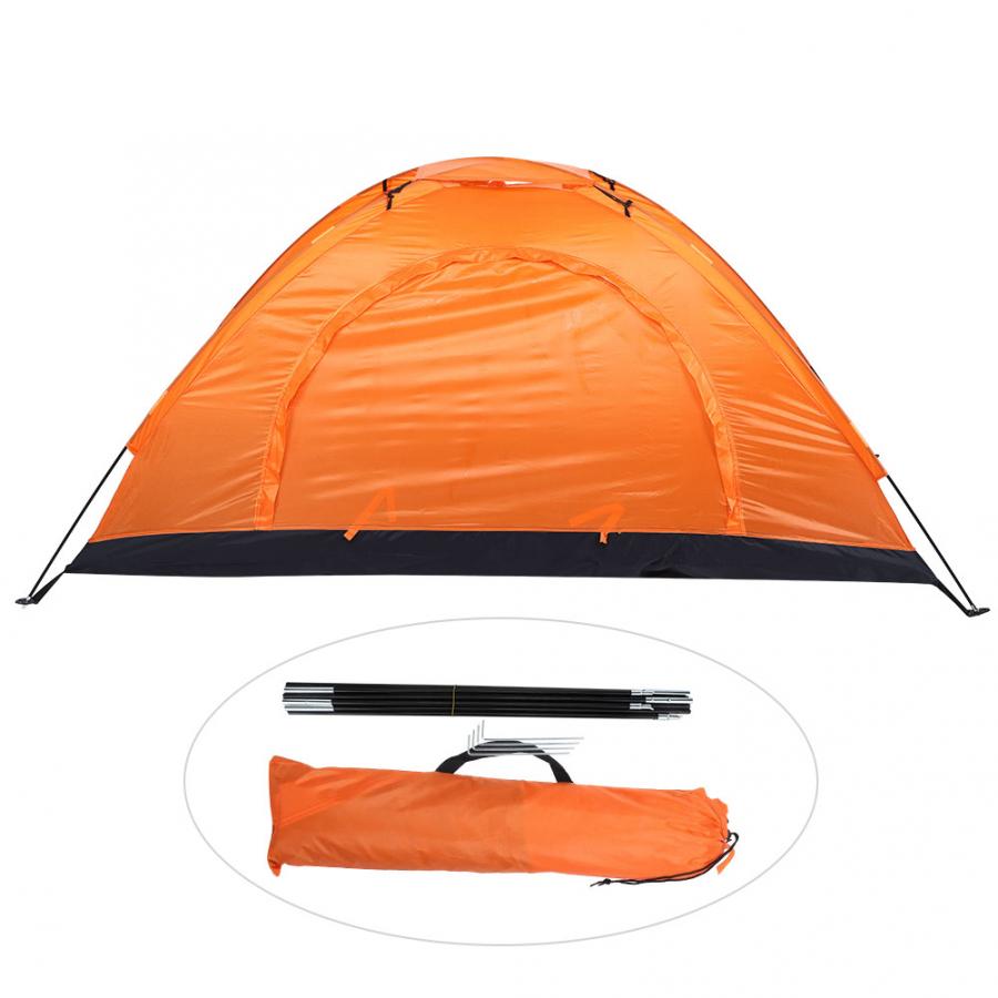 Outdoor-campingzelt, wasserdichtes ein-personen-zelt, ultraleichtes campingzelt, angelzelt, kletterzelt, wanderzelt, einlagiges zelt mit vordach: Orange