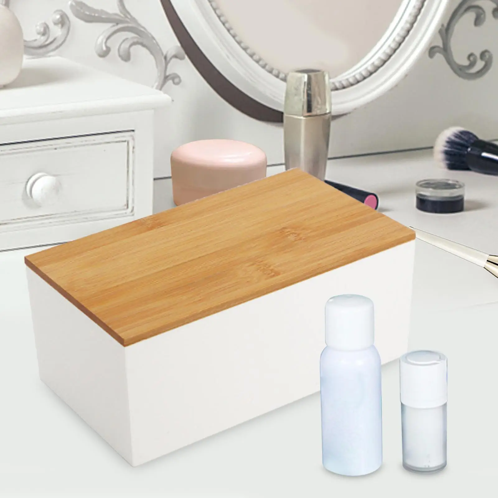 Organizador de escritorio multiusos, duradero, almacenamiento de artículos diversos, caja organizadora de maquillaje para tocador, tocador de escritorio, encimera de baño: Verde