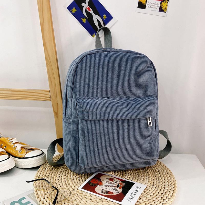 Trend Female Backpack Casual Women Backpack Small Velvet Solid Color Shoulder Bag Women Travel Mini School Bags Girl: Blue