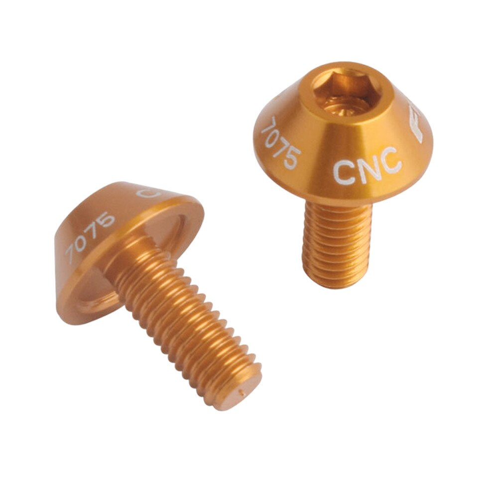 2 stuks aluminiumlegering fiets bidonhouder houder bouten schroef  m5 x 12mm waterkoker frame rek schroeven fiets installatie accessoires: Goud 