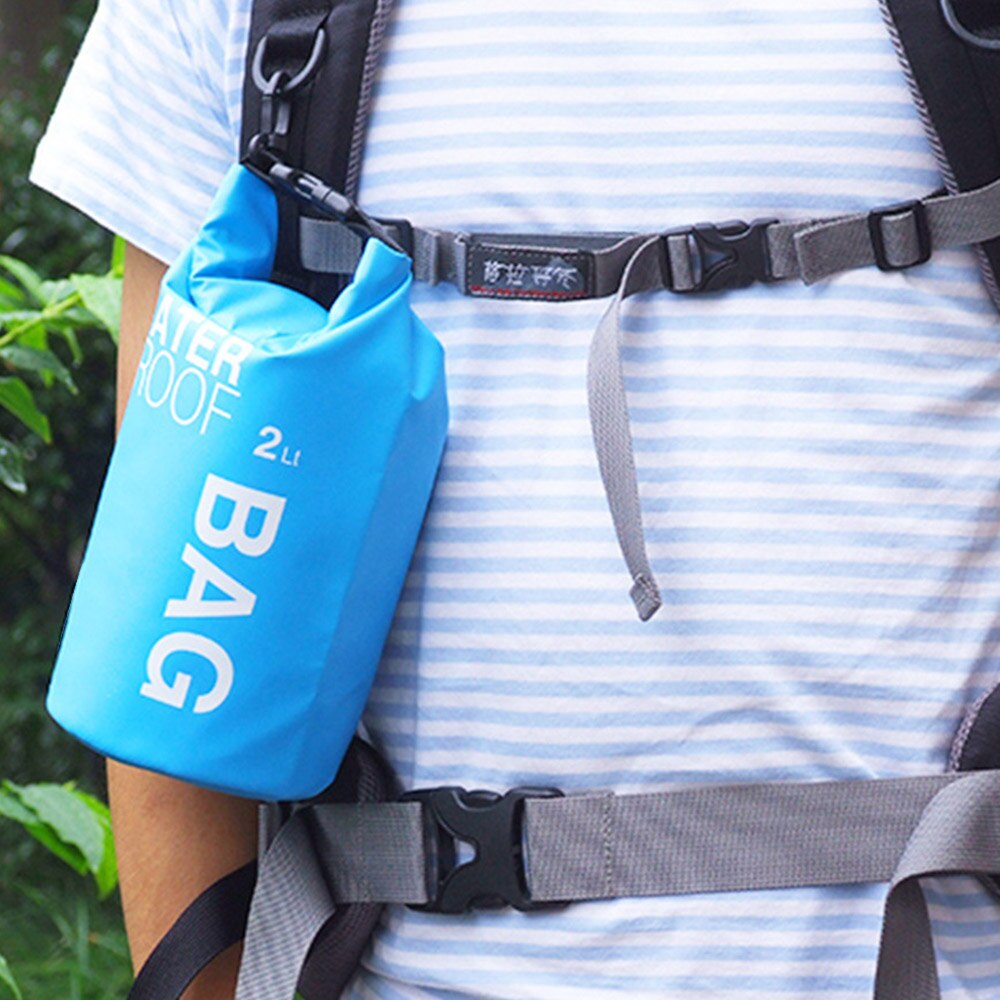Bolsa sellada de tela impermeable de 2/5/10L para kayak, almacenamiento de Río, Camping, deriva, bolsas de natación, bolsa de Rafting de PVC, bolsa seca