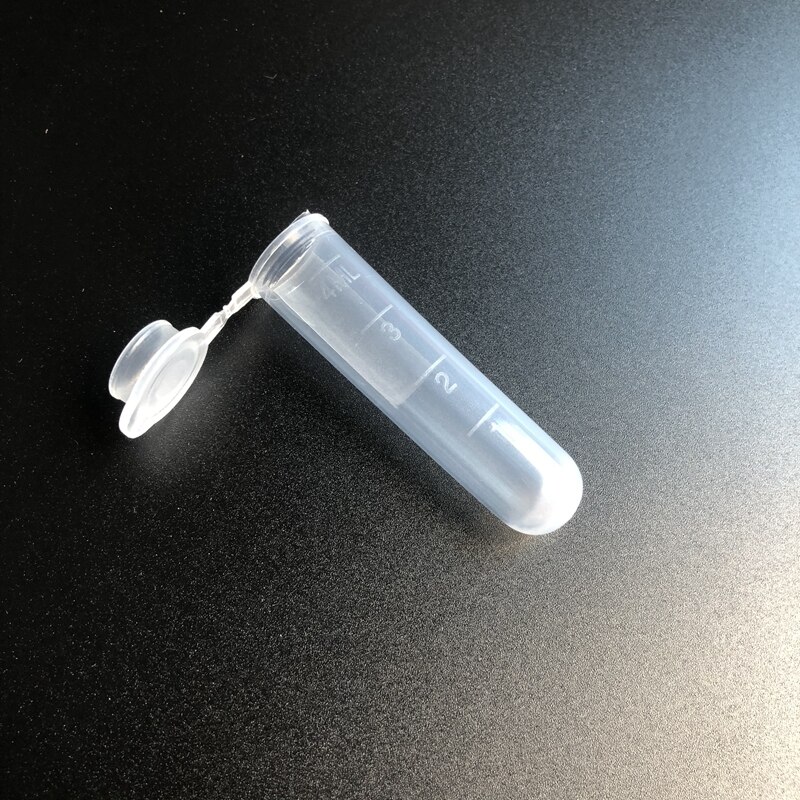 300pcs 5ml Transparent plastic centrifuge tube with scale Round-bottom centrifugal tube with gland lid in school laboratory