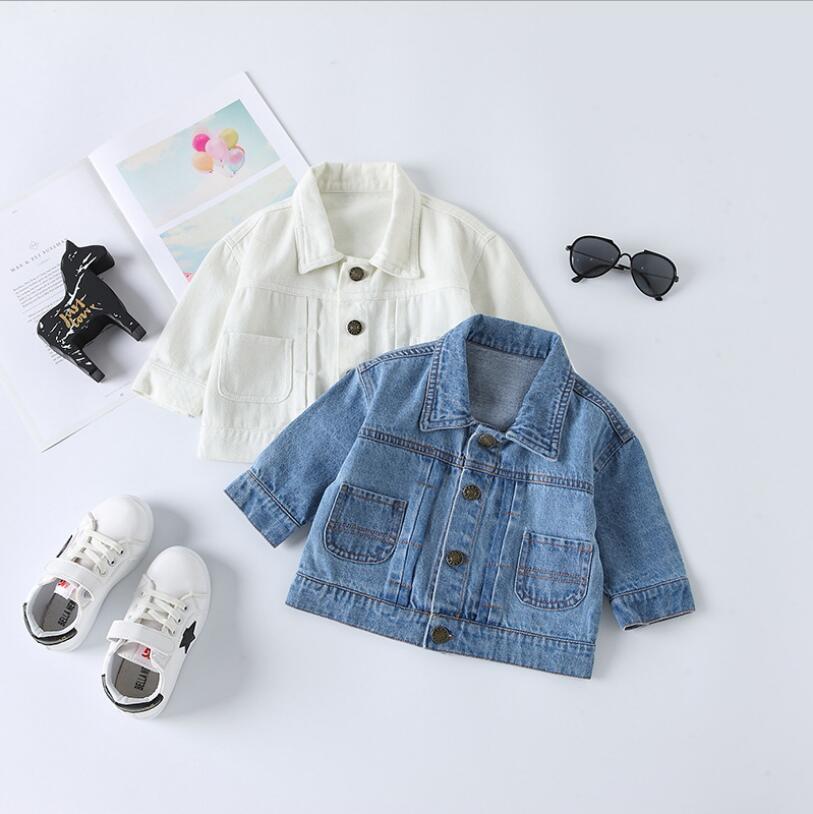 Baby Jongens en Meisjes Denim Jasje Mooie Beer Print Terug Zachte Koreaanse Tops Dragen 1-6 Jaar kinderen Kleding