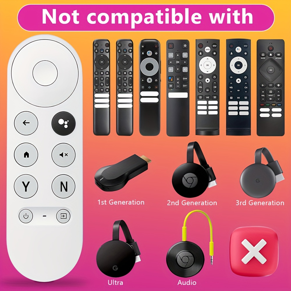 Voice Remote for Google Chromecast 4k Snow TV, Replacement Remote Control for G9N9N, GA01920-US, GA01409-US