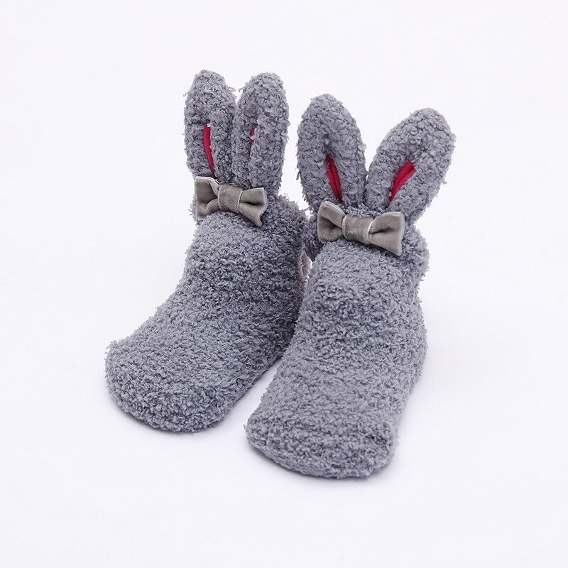 Winter Leuke Sokken Pasgeboren Accessoires Baby Meisje Jongens Cartoon Sokken Thicken Peuter Voet Sokken Calcetines Bebe Recien Nacido: Gray / M(sole length 11cm)