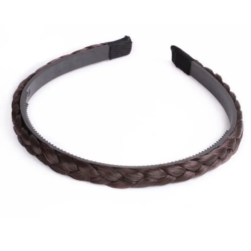 Women Hair Band Fishbone Braid Lazy Wig Twist Braid Headband Hairpin Bohemia Non-slip Headdress Bridal Hair Accessories: Yellow