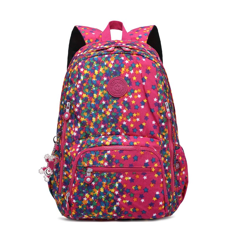 TEGAOTE Girls School Bags Women Printing Backpack For Teenage Girls Shoulder Travel Bags Nylon Waterproof Laptop Bagpack Bolsos: 992-08 red