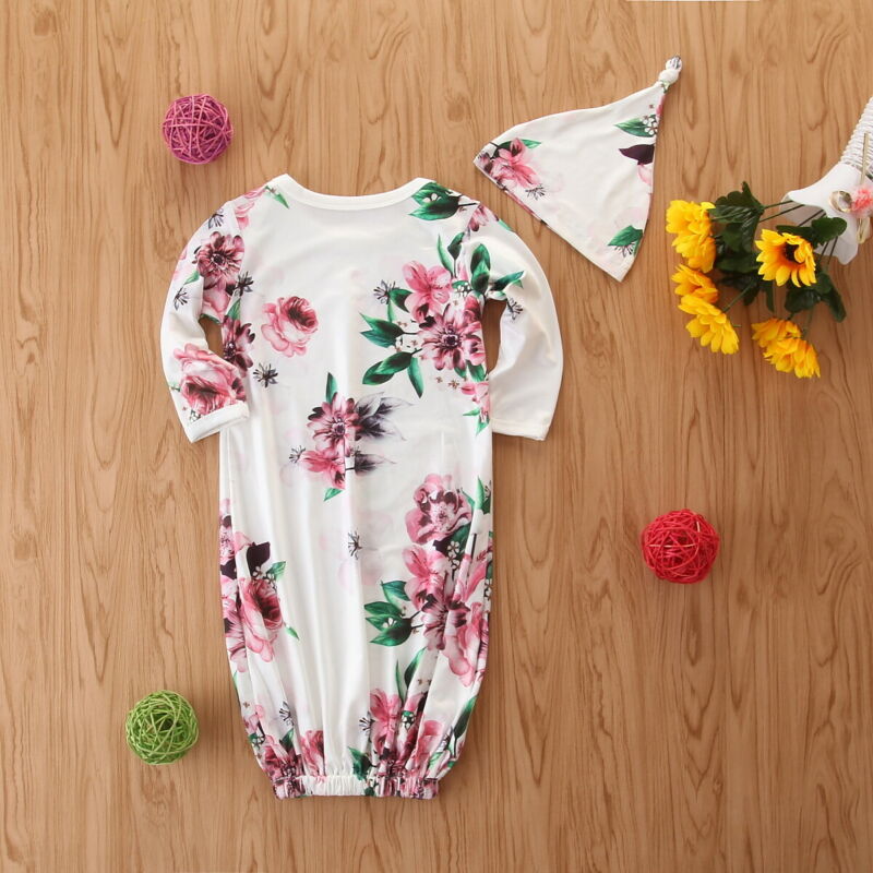 Frühling Herbst Baumwolle Weiche Baby, Kleinkind Neugeborene Mädchen Langarm Blumen Gedruckt Swaddle wickeln Decke Schlafsack Tuch