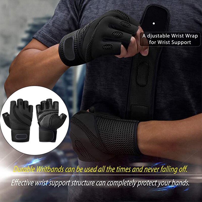 Fitness Gloves Men Women Half Finger Breathable Dumbbell Training Horizontal Bar Gym Palm Protection Enhance Grip