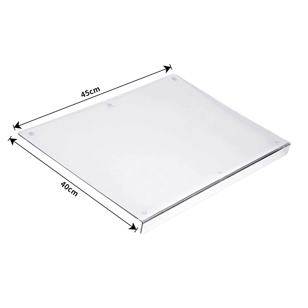 45cm Acrylic Anti-slip Transparent Cutting Board With Lip Kitchen Counter Countertop Protector Home Restaurant Kitchen Gadgets: WHITE