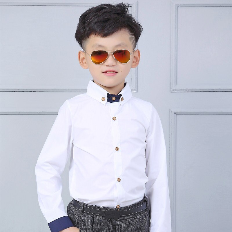 Wedding Dress Flower Kids Boy Blouse & Shirts long sleeve Spring Autumn Children Clothing Baby Boys Party Blouses shirts S24