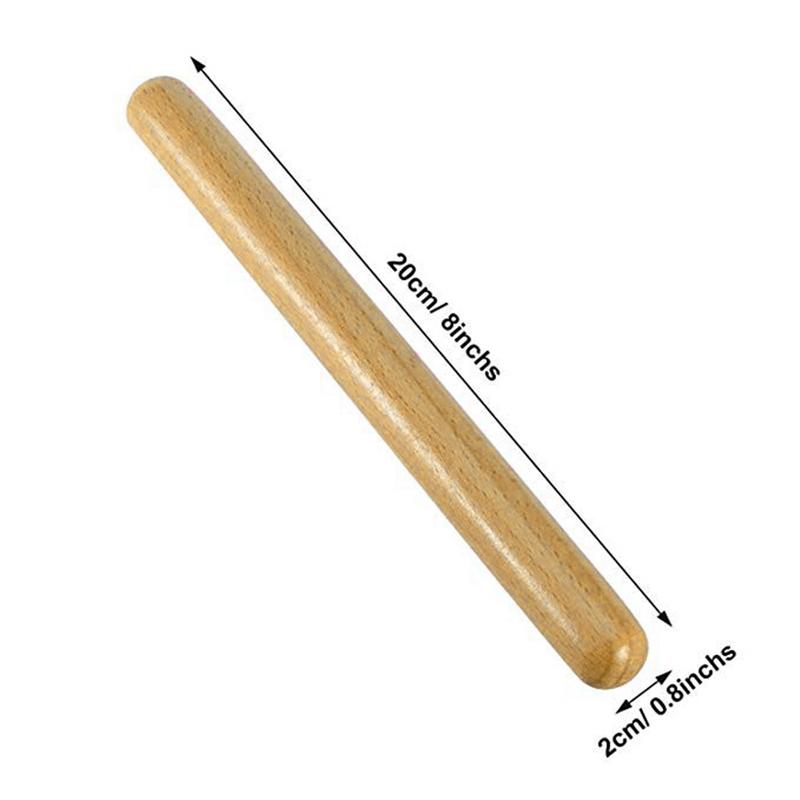 2 Pairs Classical Solid Hardwood Claves Percussion Instrument 8 Inch Rhythm Sticks Percussion