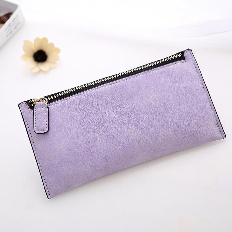 Women's clutch purse card holder matte leather long wallet bag female R1W3