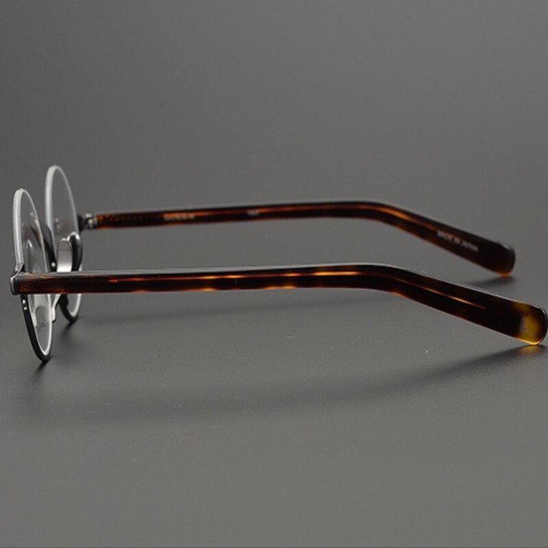 Gafas japonesas hechas a mano para hombres y mujeres, lentes ópticas de montura ovalada de titanio puro, tamaño pequeño, Vintage, miopía