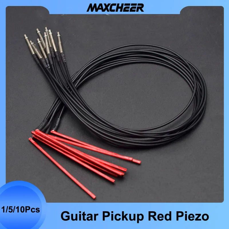 1/5/10pcs Rouge Piézo-électrique Micro Guitare pour Ukulélé Acoustique Guitare Banjo Mandoline 40mm/65mm Guitarra Préampli Accessoires