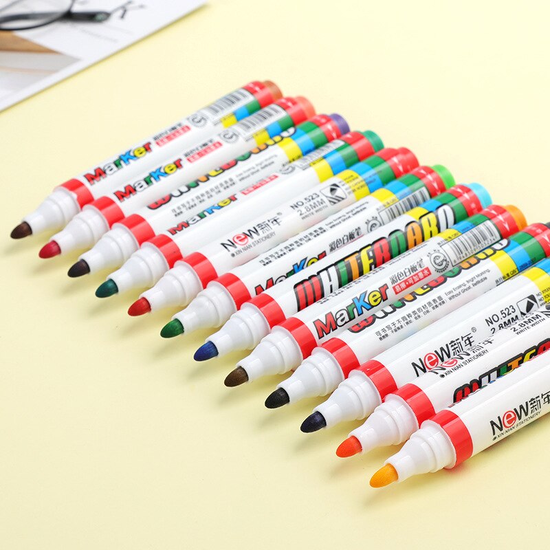 12 farben weiß Gremium Marker stift freundlicher zeichnung Marker bunte büro stift flüssigkeit kreide löschbaren glas keramik Marker erasble