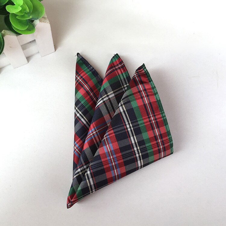 Classy Paisley Plaid Check Mens Silk Handkerchiefs Red Gray Blue Black Yellow Men Wedding Pocket Square