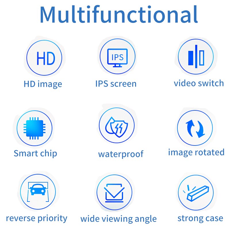 7 Inch Ips Scherm Ahd Auto Monitor Lcd Display Met