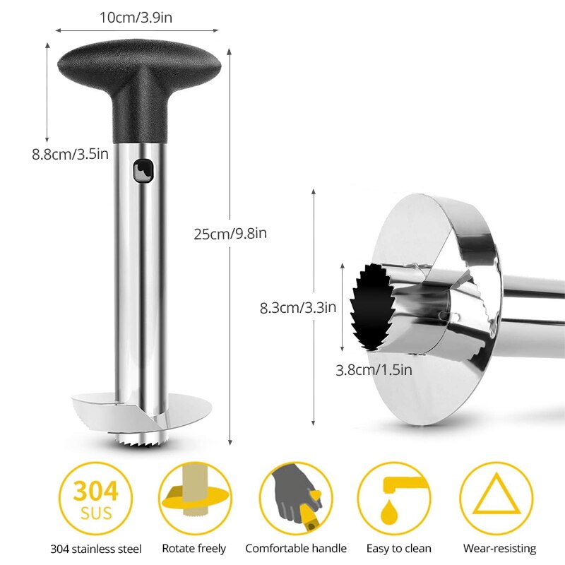 Fypo Stainless Steel Pineapple Cutter Fruit Peeler Corer For Pineapple Easy Cutter Tools Kitchen Pineapple Knives Tool