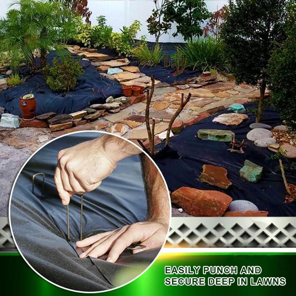 50Pcs/Pack Garden Peg Metal U-Shape Garden Staple Netting Stakes Ground Spikes Landscape Cover Pegs Gareden Decor Supplies