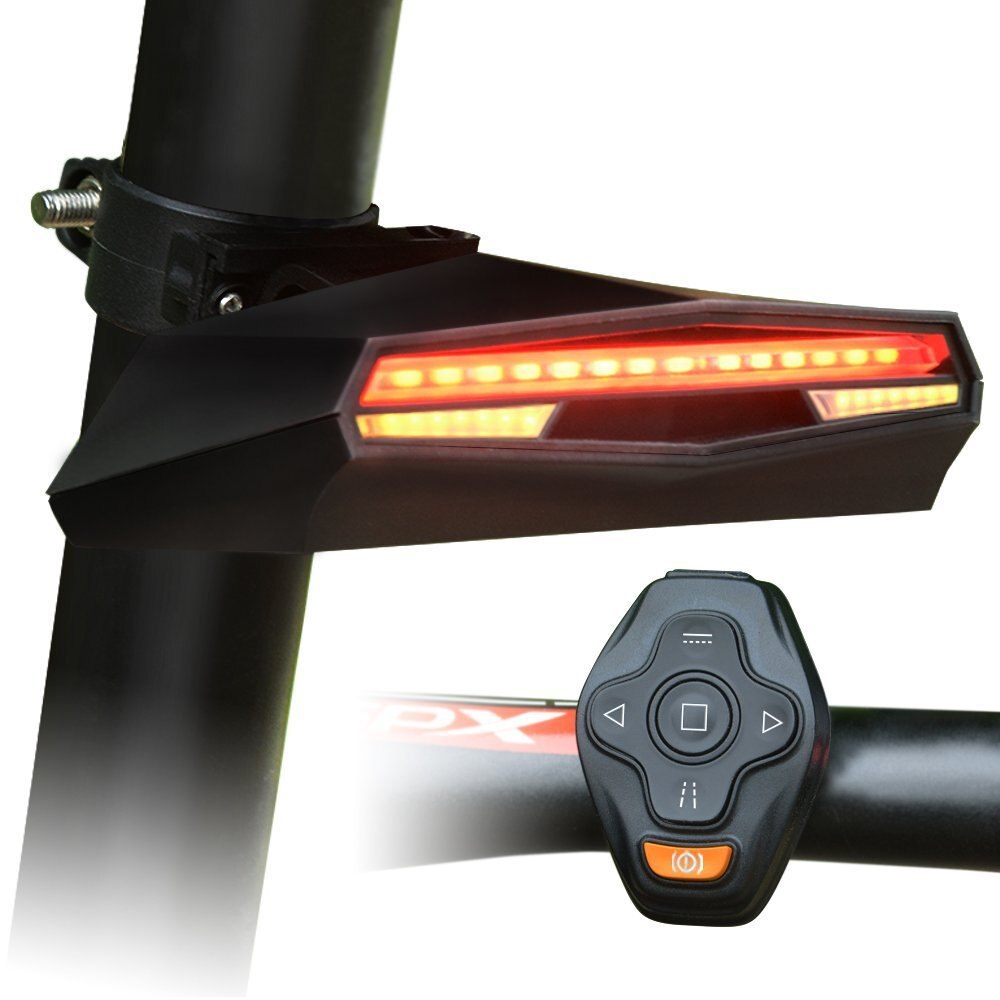 Usb Smart Fiets Achterlicht Veiligheidswaarschuwing Fiets Knipperlichten Achterlicht Afstandsbediening Led Lamp Usb Oplaadbare Achterlicht