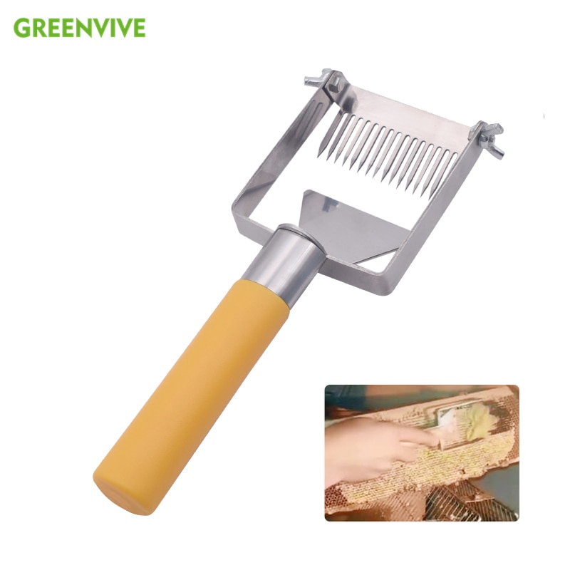 Apiculture untapping tenedor Acero inoxidable panal Honeycomb honeyscraper plástico manija destapar tenedor Herramientas de Apicultura