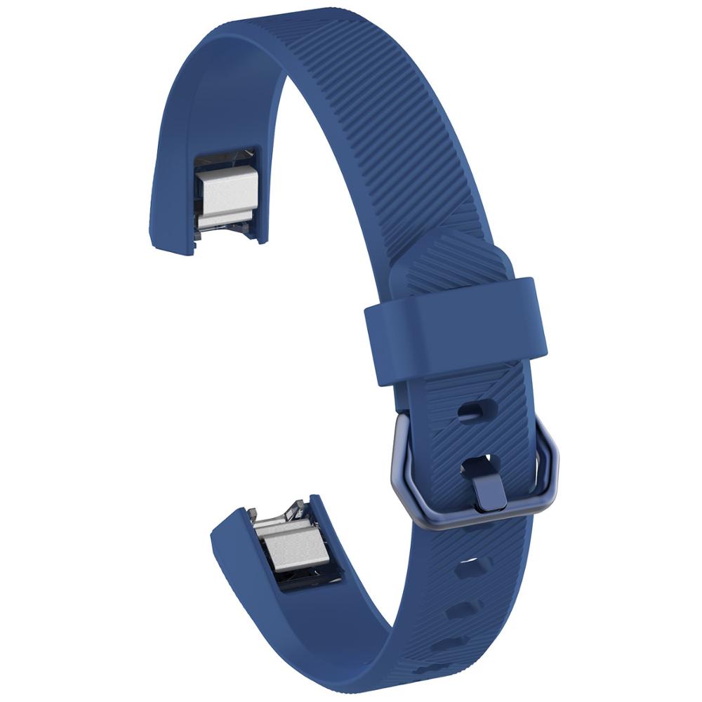 Mjukt silikon säkert justerbart band för fitbit alta hr band armband armband armband klocka utbyte tillbehör: Mörkblå