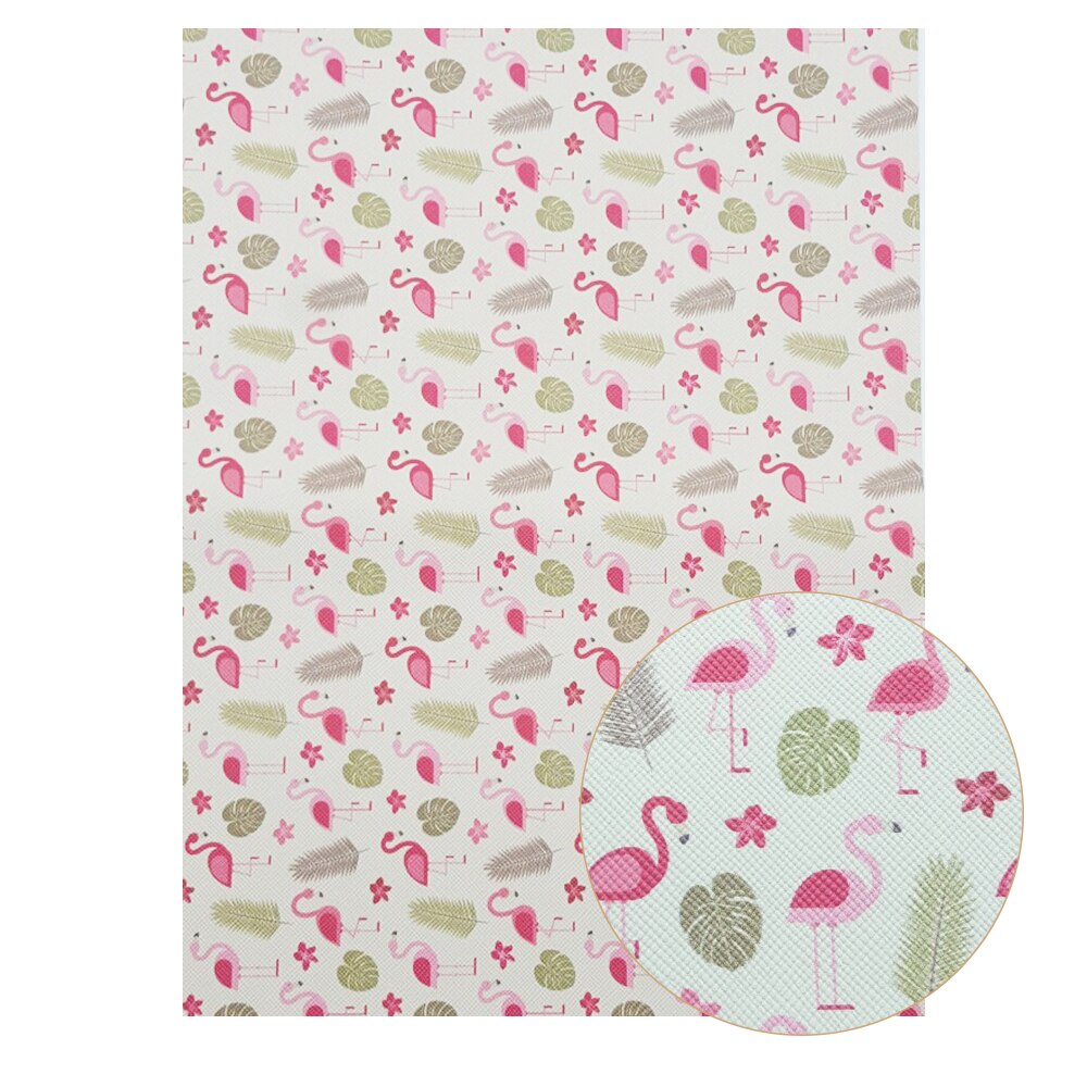 22*30cm a4 tyglakan i konstläder flamingo unicorn utskrift söta djur rosett tyg gör det själv handväskor material syntetiskt läder: 03