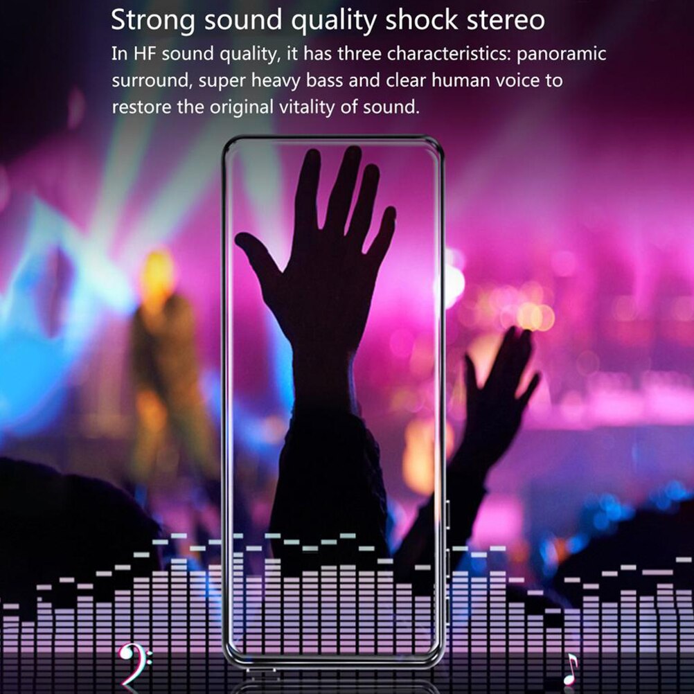 3.5Inch Full Screen Touch Bluetooth MP3 Player 8GB Memory Portable HiFi Lossless Sound Music Player with FM Radio Voice Recorder