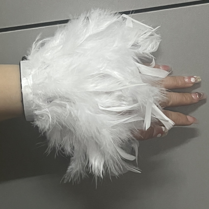 Ostrich Feather Cuff for women Feather cuffs for wrist feather snap bracelet nail photo cuffs Shirts cuffs with feather