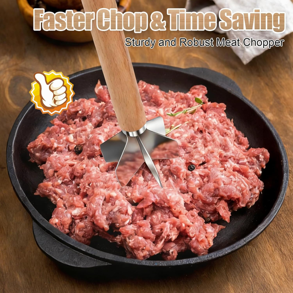 304 stainless steel meat cutter, 11 inches, hamburger meat grinder, suitable for kitchen cooking and potato puree making