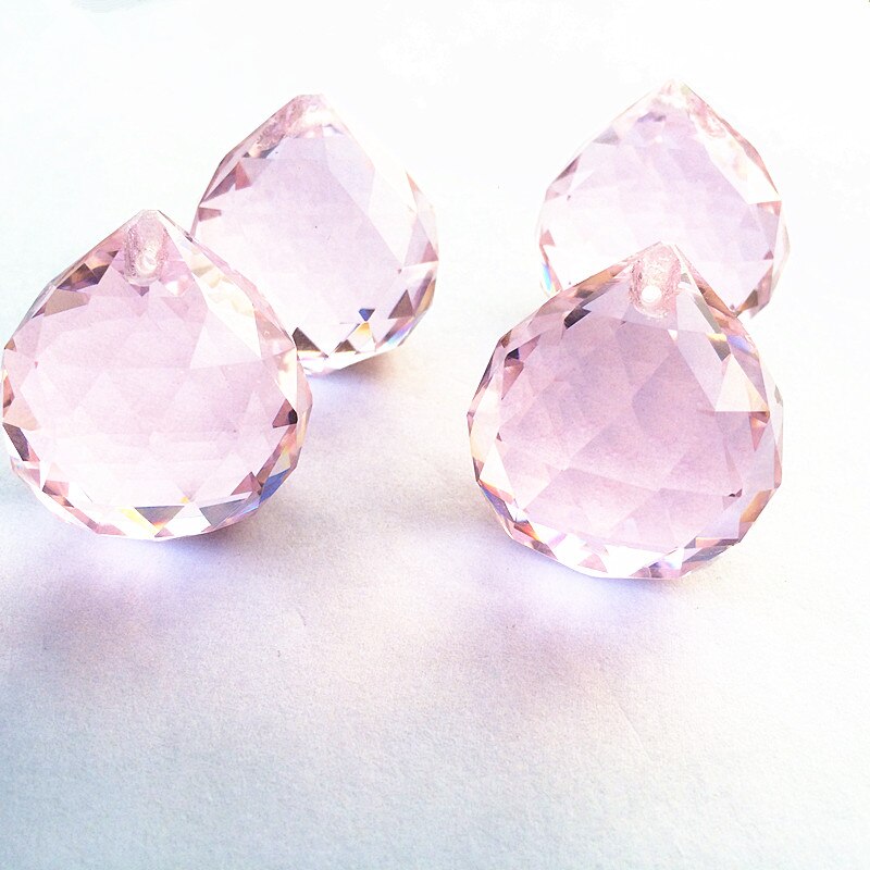 Top 4 stks/partij Sparkle Roze Kleur 30mm crystal facet balls glazen kroonluchter hangers, Kristallen lamp Onderdelen,
