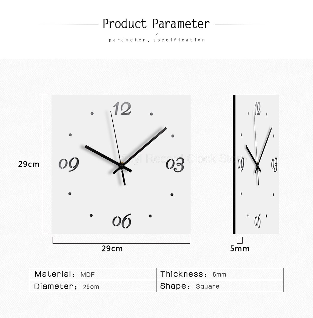 Decorative Large Wooden Wall Clock Modern Square Silent Hanging Wall Clocks Square Europe Wood Digital Clock Home Decor
