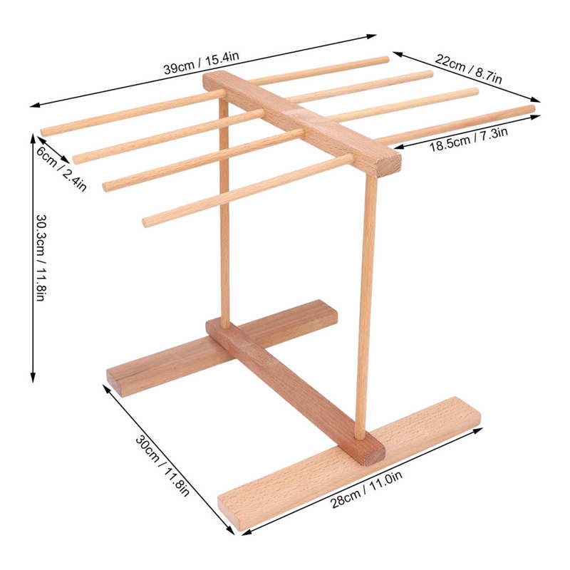 Wooden Noodle Drying Rack Prevent Slipping Easy To Store Wood Pasta Drying Rack for Home