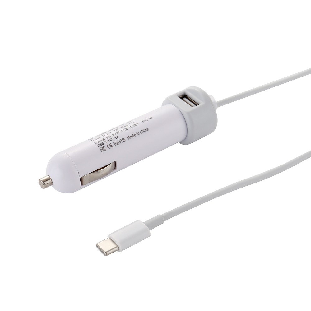 36W USB Type C PD Car Charger 5V 9V 12V DC Power Supply Adapter for Lenovo ThinkPad Huawei Xiaomi Car Laptop Phone Charger