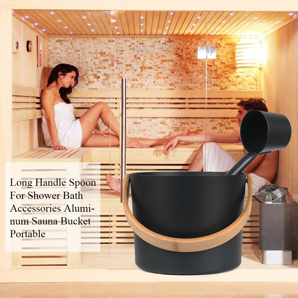 Hotel Voor Douche Badkamer Bad Accessoires Gewichtsverlies Levert Lange Handvat Lepel Aluminium Sauna Emmer Stoombad Thuis