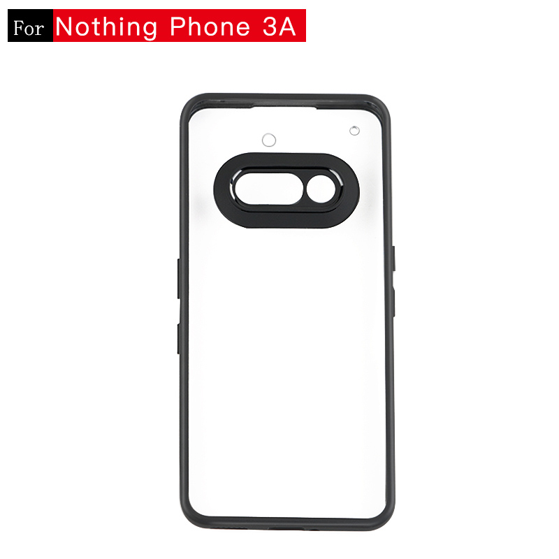 Gennemsigtigt telefoncover for ingenting telefon 3a pro cover anti-banke bagcover ingenting telefon 3a pro cover for ingenting telefon 3a pro: Sort