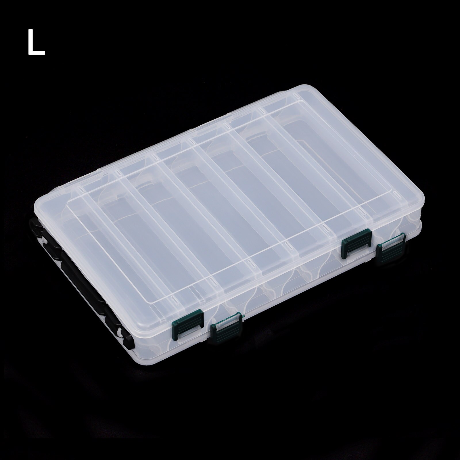 Double Side Fishing Lure Box Double Sided Tackle Box Fishing Lure Fishing Accessories Bait Fishing Tackle 14/10 Compartments: L