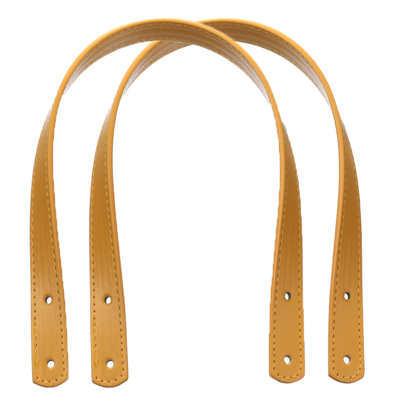 Asas de Pu para bolsos de mujer, accesorios desmontables para bolsos, correa para bolso de hombro DIY con remaches plateados, 2 uds.: YELLOW