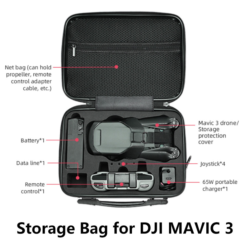 Portable Storage Bag for DJI MAVIC 3 Drone Handbag Outdoor Carrying Box Case Shockproof Shoulder Bag for DJI MAVIC3 Accessories