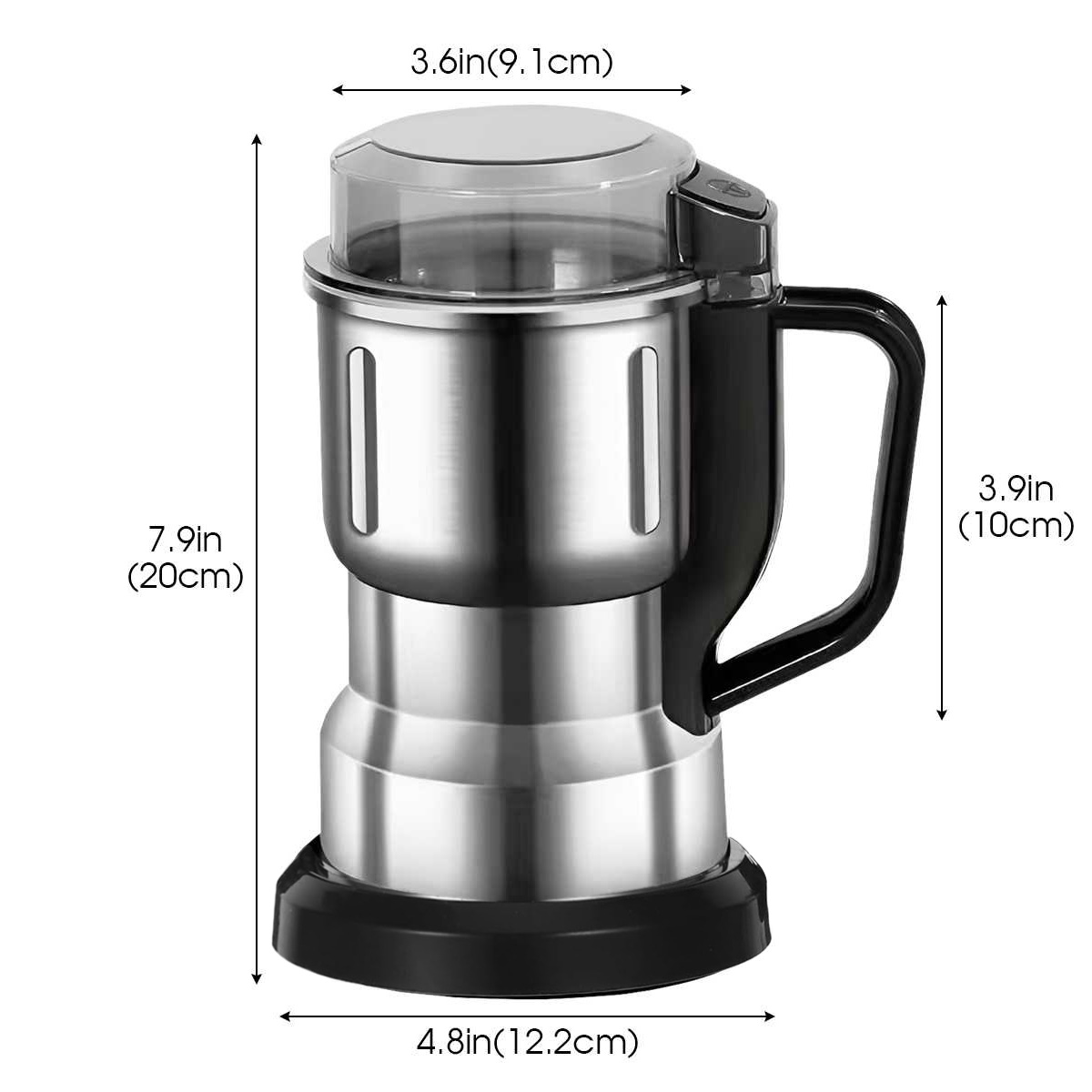 Electric Grinder Kitchen Grain Nut Bean Spice Mill 500ml Baby Food Processor 200W Multi-Function Home Coffee Grinder 4 Blades