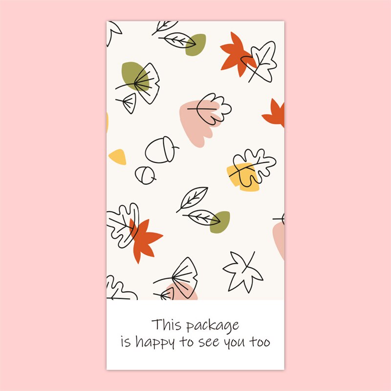 Étiquettes scellées rectangulaires à feuilles vertes, étiquette de scellage, pour boîte colorée, pour emballage de remerciement, 10x5CM, 50 pièces: Type C