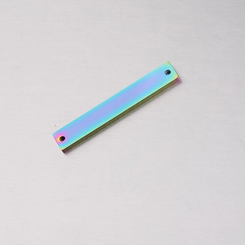 Fnixtar 20 Stks/partij 1.5*6*35Mm Spiegel Polish Rvs Rechthoek Stempelen Blanco Bar Charme Voor Diy sieraden Maken Ketting: rainbow color 1