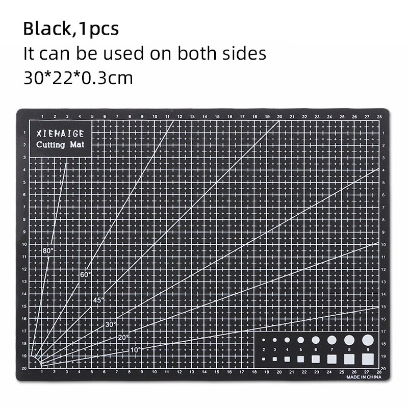 A4 Pvc Snijden Mat Self Healing Snijden Patchwork Gereedschap Snijden Matten Voor Diy Leer Hulpmiddel Pad Papier Mat Voor Snijden: Black(30x22)