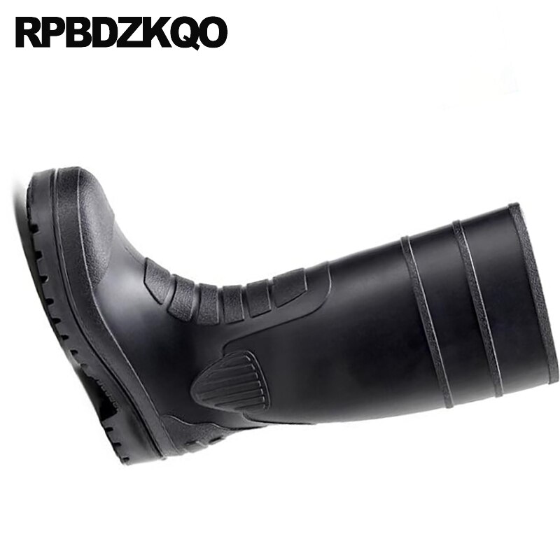 knee high shoes fall slip on mens rubber rain boots rainboots black non cheap autumn plus size tall waterproof