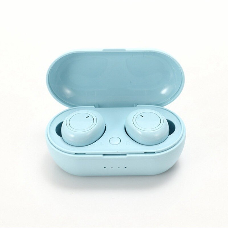 Y50 TWS Earphone bluetooth 5.0 True Wireless headphone Stereo Headset IPX7 Waterproof Sport Earbuds With Microphone Charging Box: Blue