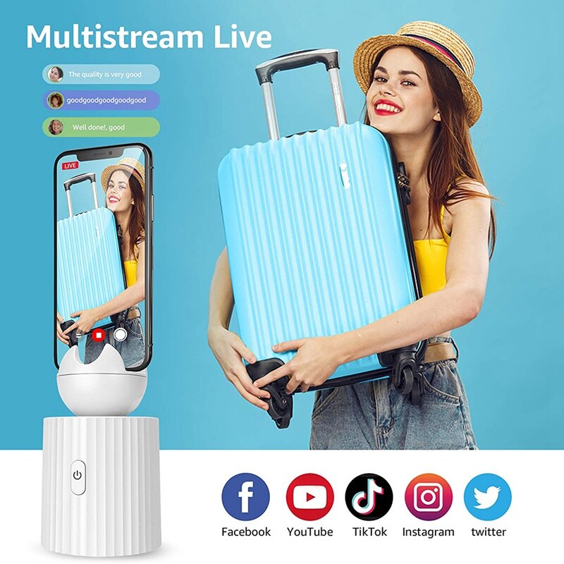 Smart Follow Camera 360 Graden Draaibare Auto Gezicht Focus Beugel Mobiele Telefoon Beugel Pan/Tilt Voor Iphone En Android