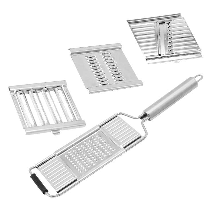 Multifunctional Manual Roller Vegetable Cutter Mandoline Vegetable Cutter Artifact Grater Potato Radish Slicer Kitchen Tools: Stainless Steel B